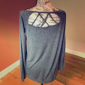 Gaiam Long Sleeve Open Back Yoga Top